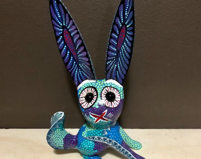 Alebrije Rabbit Wood Carving by Esperanza Martinez from Oaxaca, Mexico.