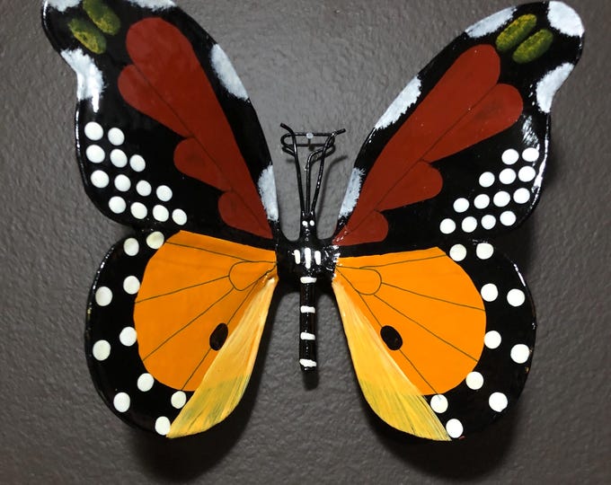 Large Paper Maché Butterfly Wall Ornament from Izamal, Yucatán, Mexico