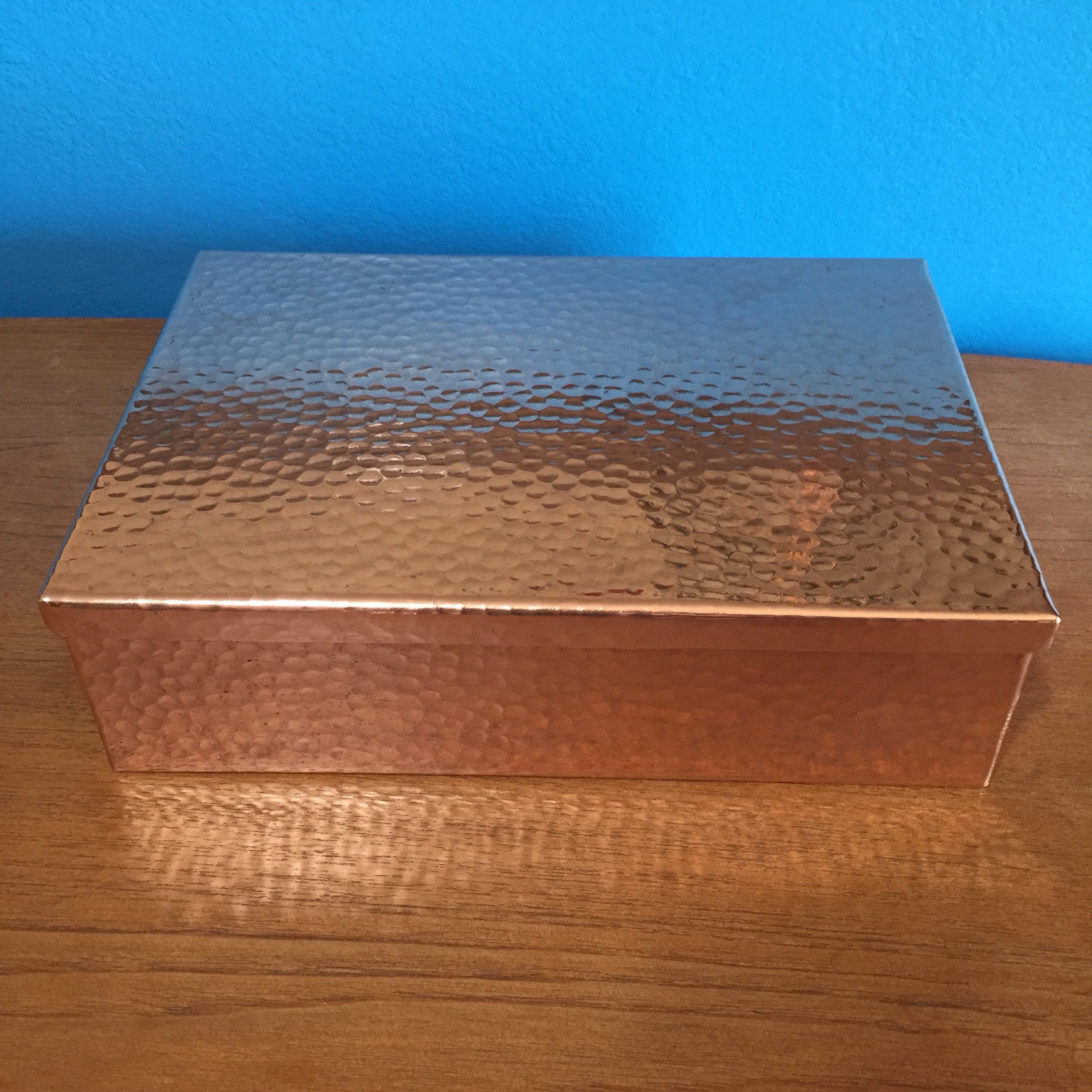 Pure Copper Valet Box with Lid 11 x 7.5 x 3