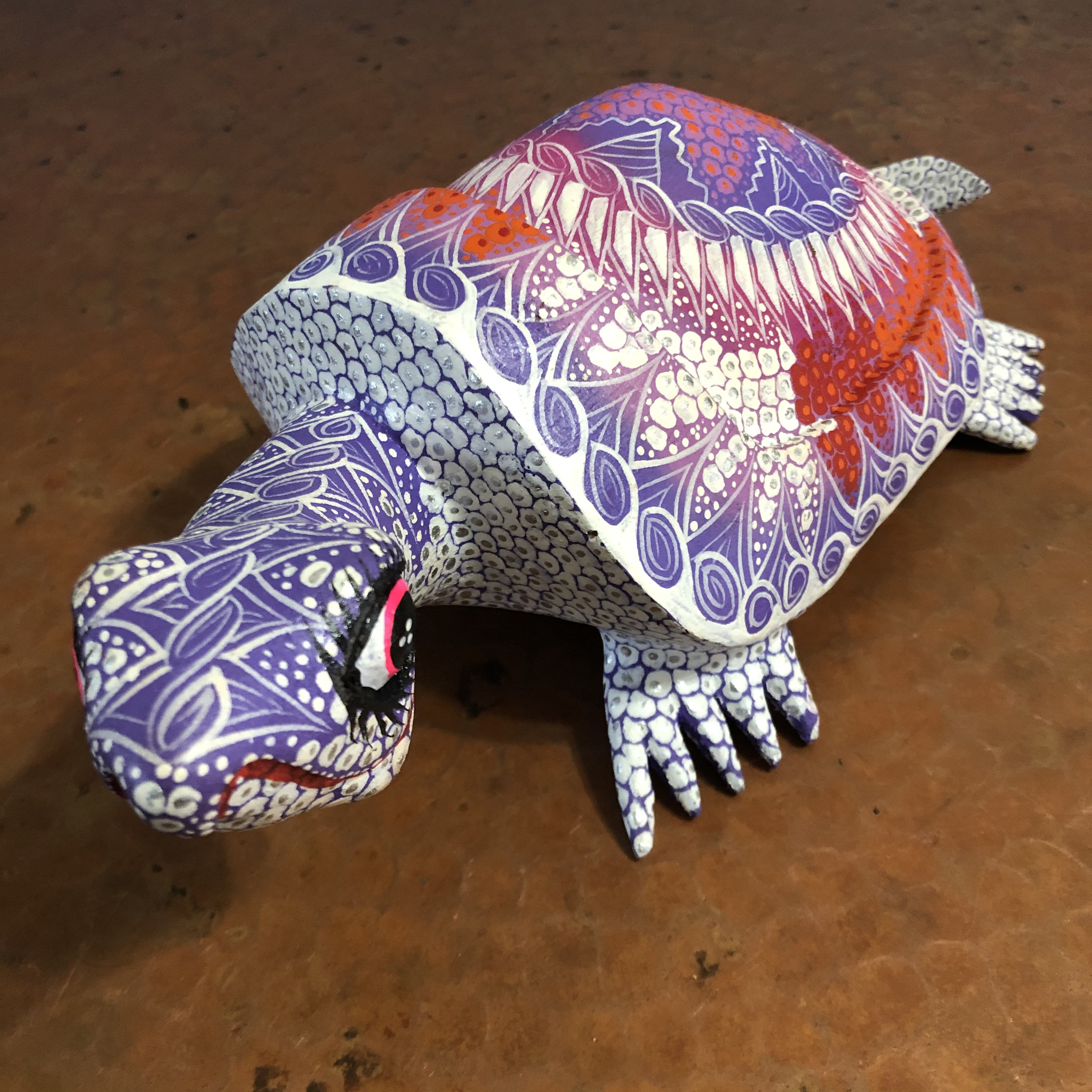 Alebrije Turtle Wood Carving by Esperanza Martinez from Oaxaca, Mexico.