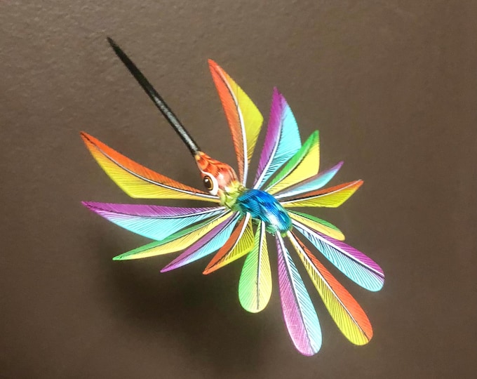 Alebrije Multicolored Hummingbird by Zeny Fuentes & Reyna Piña from Oaxaca, .