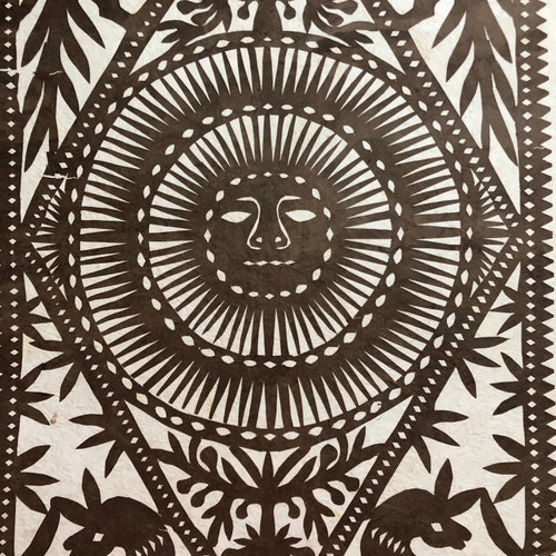 Amate Bark Paper Wall Art With Otomi Designs - 15 1/2” X 23 1/2” main image 3