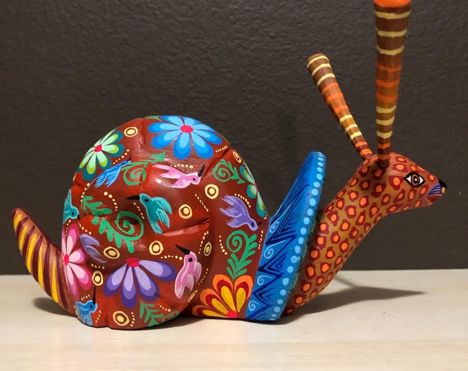 Alebrije Snail Handcrafted Wood Carving by Zeny Fuentes & Reyna Piña from Oaxaca, Mexico.