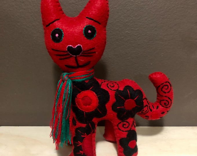 Hand Sewn Stuffed Animal Cat Plush Toy