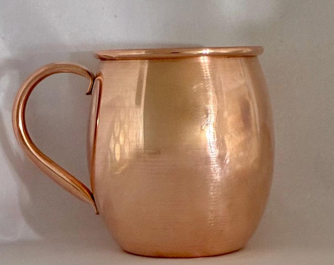 Clearance B-Stock due to small dent. 16oz Moscow Mule Copper Barrel Mug - Smooth finish