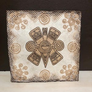 Handmade Amate Paper Wall Art from Mexico (11 3/4” x 11 3/4”)