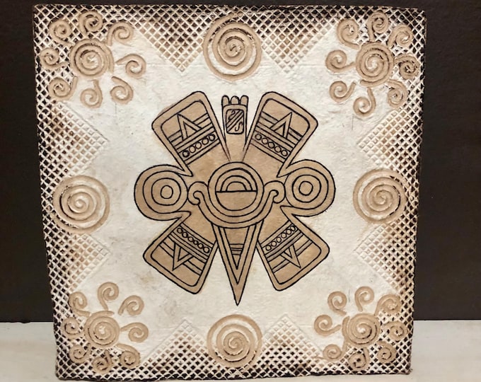 Handmade Amate Paper Wall Art from Mexico (11 3/4” x 11 3/4”)