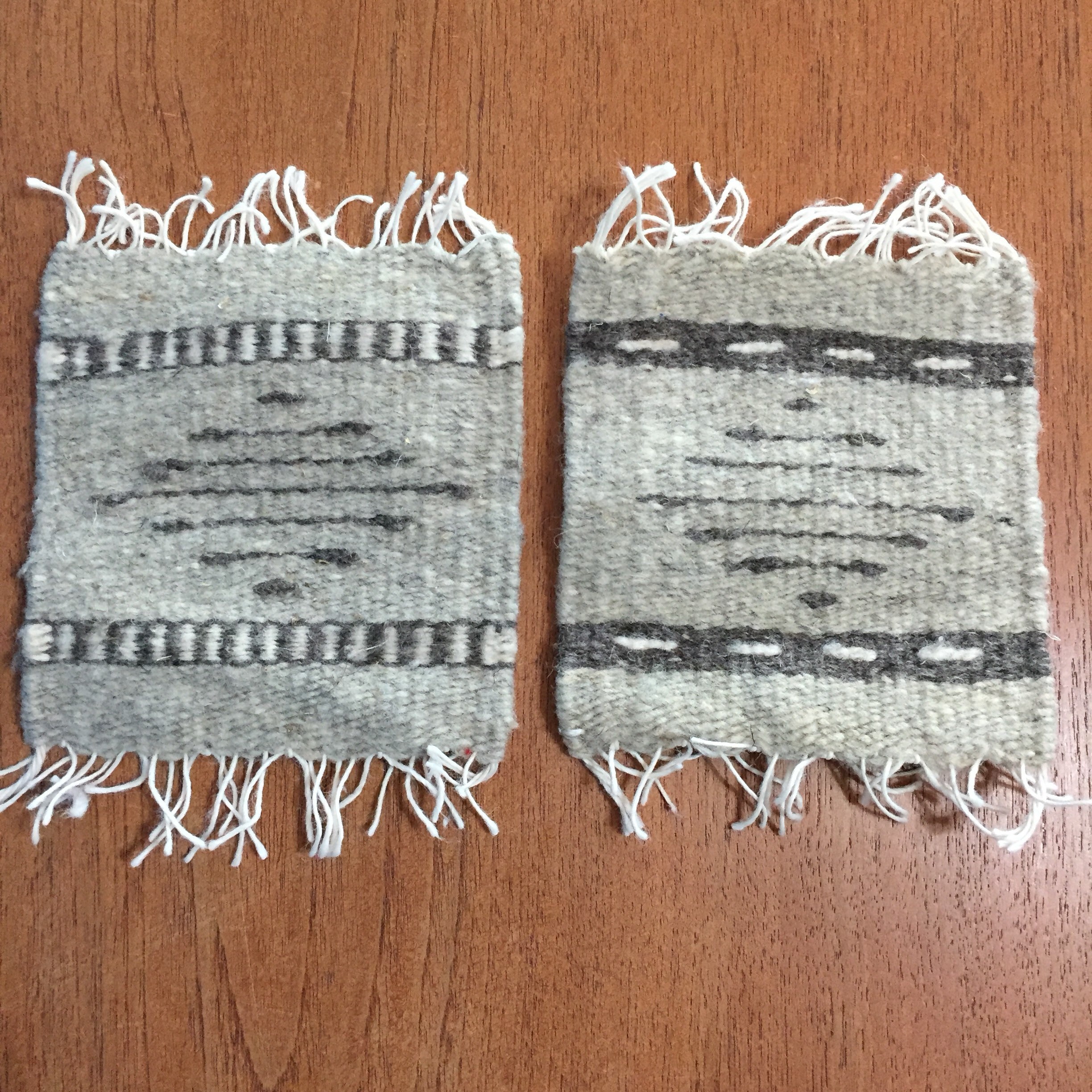 Zapotec hand woven merino wool coasters set of two (5 1/2 x 5)