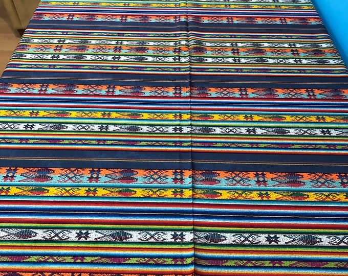 Woven Cotton Tablecloth / Bed Throw from Otavalo, Ecuador- 62” x 78”
