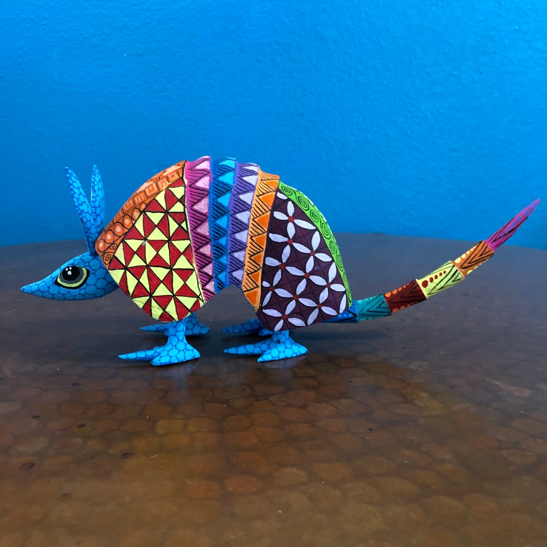Alebrije Armadillo Wood Carving by Esperanza Martinez From Oaxaca
