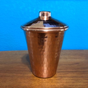12oz Pure Hammered Copper Tumbler Water Cup with Lid