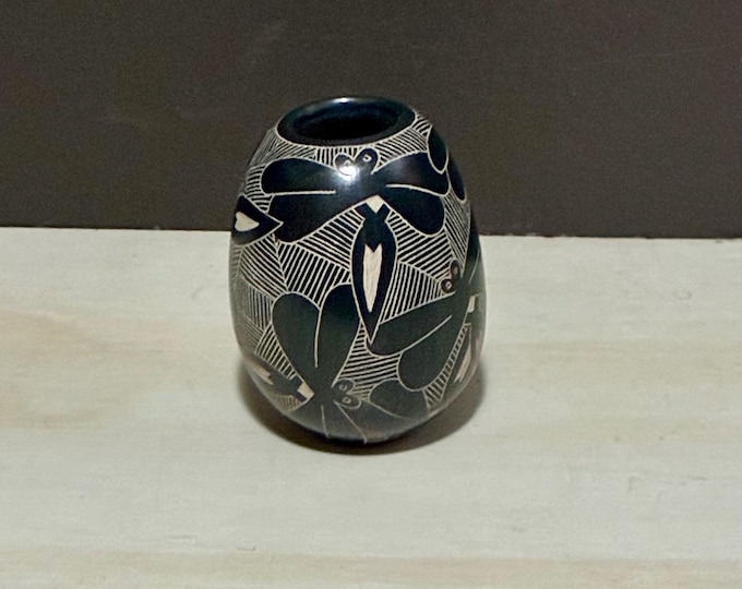 Mata Ortiz Ceramic Olla with Dragonflies by Alex Ortega and VIviana Silveira (Chihuahua, Mexico)