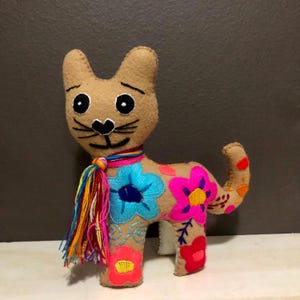 Hand Sewn Stuffed Animal Cat Plush Toy