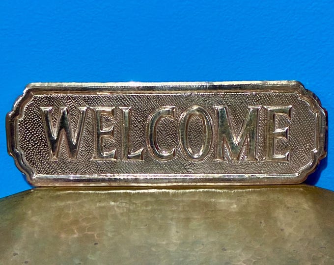 Hammered Copper Welcome Sign (12"x4")