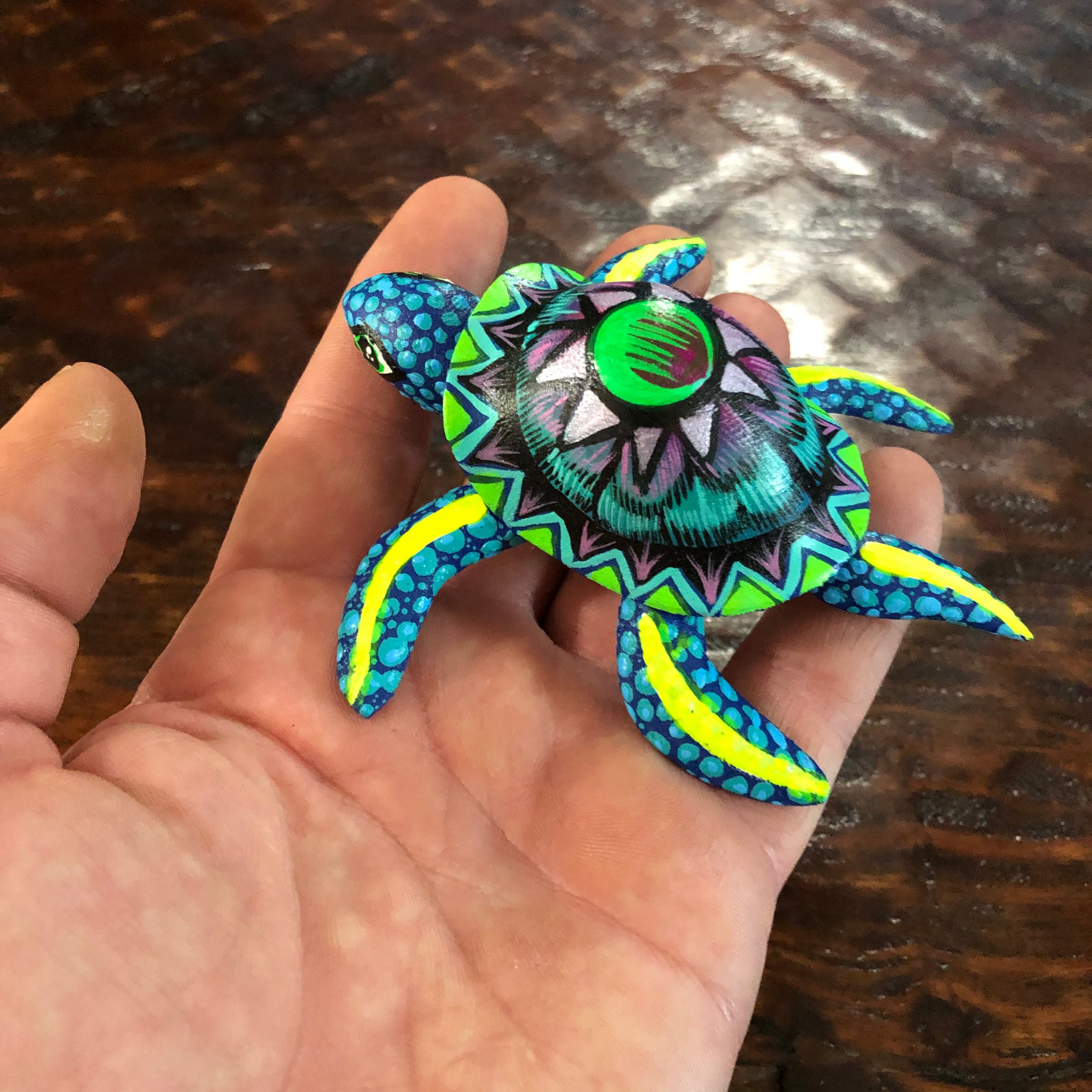 Alebrije Turtle Wood Carving by Roberto and Esperanza Martinez from