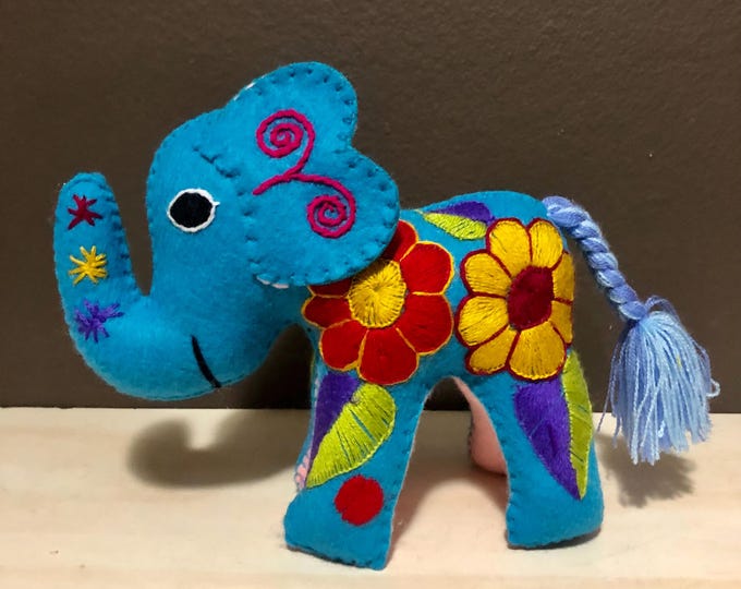 Hand Sewn Stuffed Animal Elephant Plush Toy