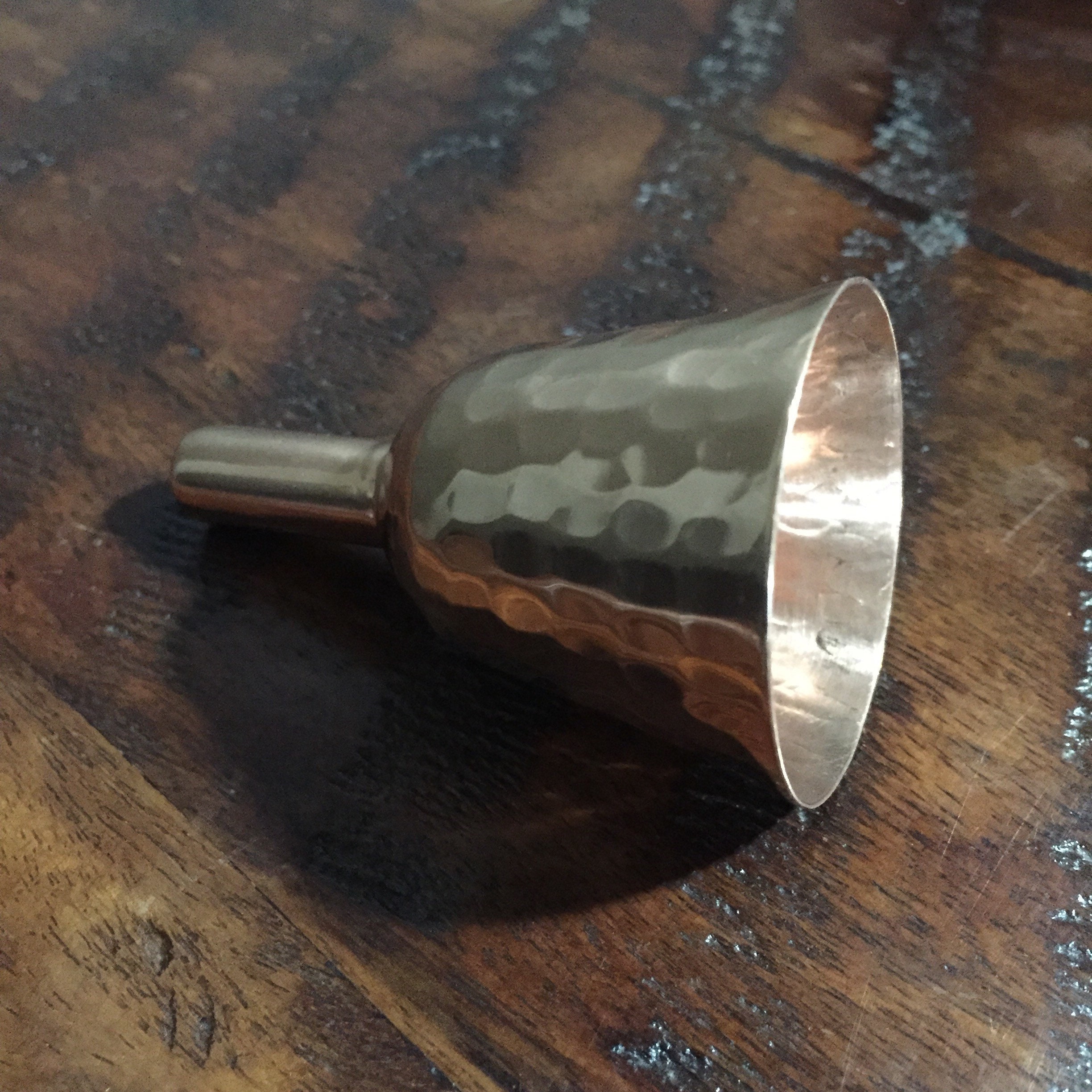 Handcrafted pure hammered copper mini flask funnel