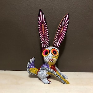 Alebrije Rabbit Wood Carving by Esperanza Martinez from Oaxaca, Mexico.