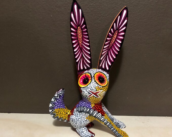 Alebrije Rabbit Wood Carving by Esperanza Martinez from Oaxaca, Mexico.