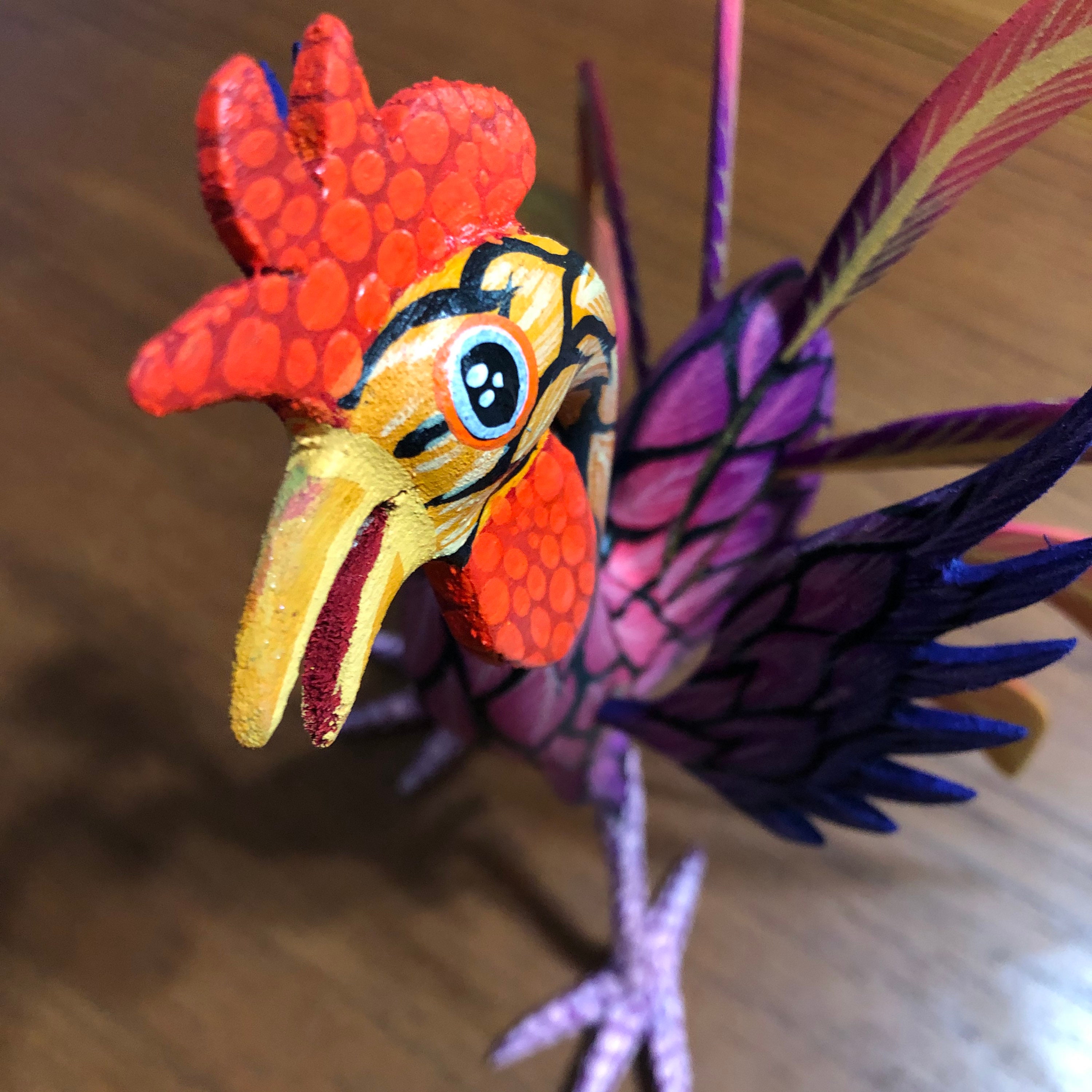 Alebrije Rooster Wood Carving by Roberto and Esperanza Martinez
