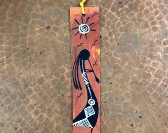 Handpainted Amate Paper Bookmark with Kokopelli