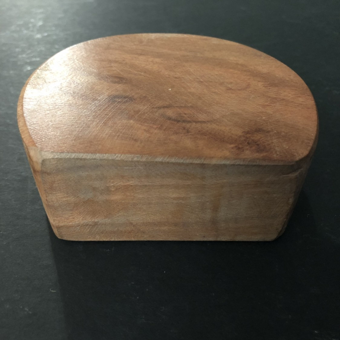 Hand carved wood napkin holder made with Guamuchil wood from Mexico