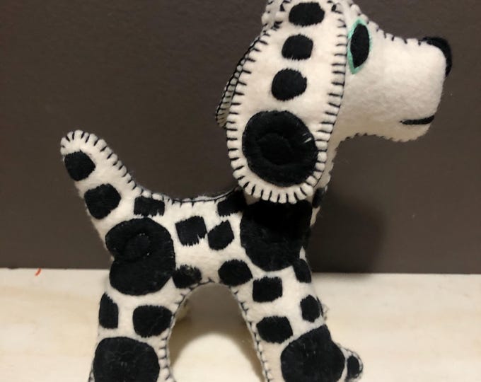 Hand Sewn Stuffed Animal Dalmatian Dog Plush Toy