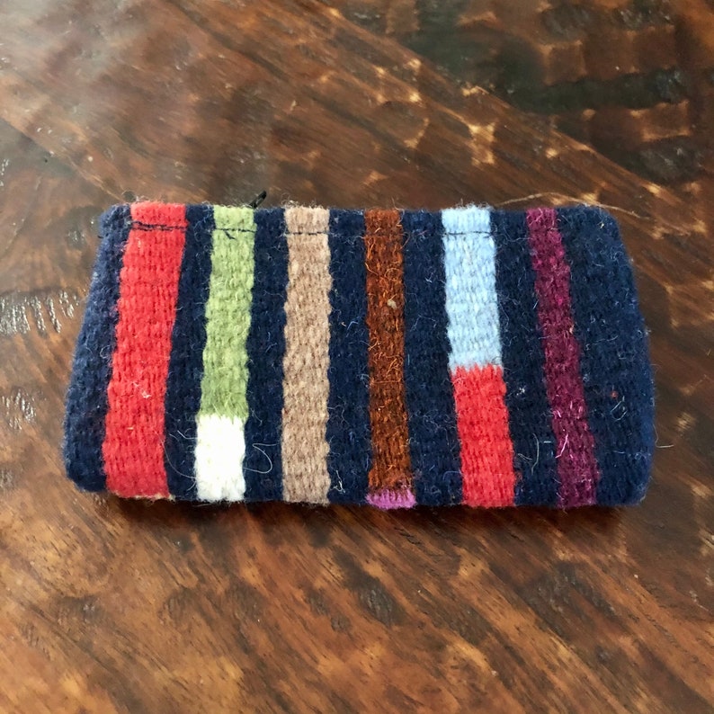 6\u201d x 3\u201d Zapotec hand woven merino wool wallet change purse with zipper approx