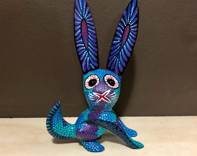 Alebrije Rabbit Wood Carving by Esperanza Martinez from Oaxaca, Mexico.