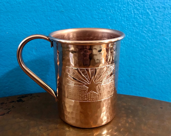 16oz Moscow Mule Hammered Copper Mug w/ Arizona Flag logo