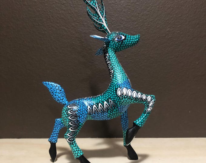 Handcrafted Alebrije Deer Woodcarving from Oaxaca, Mexico by Esperanza Martinez
