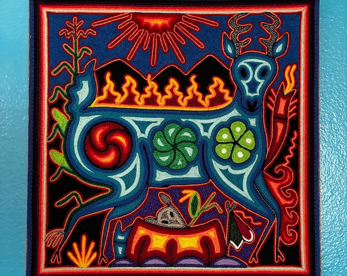 Huichol Yarn Art Nierika (11.75” x 11.75”) from Nayarit, Mexico