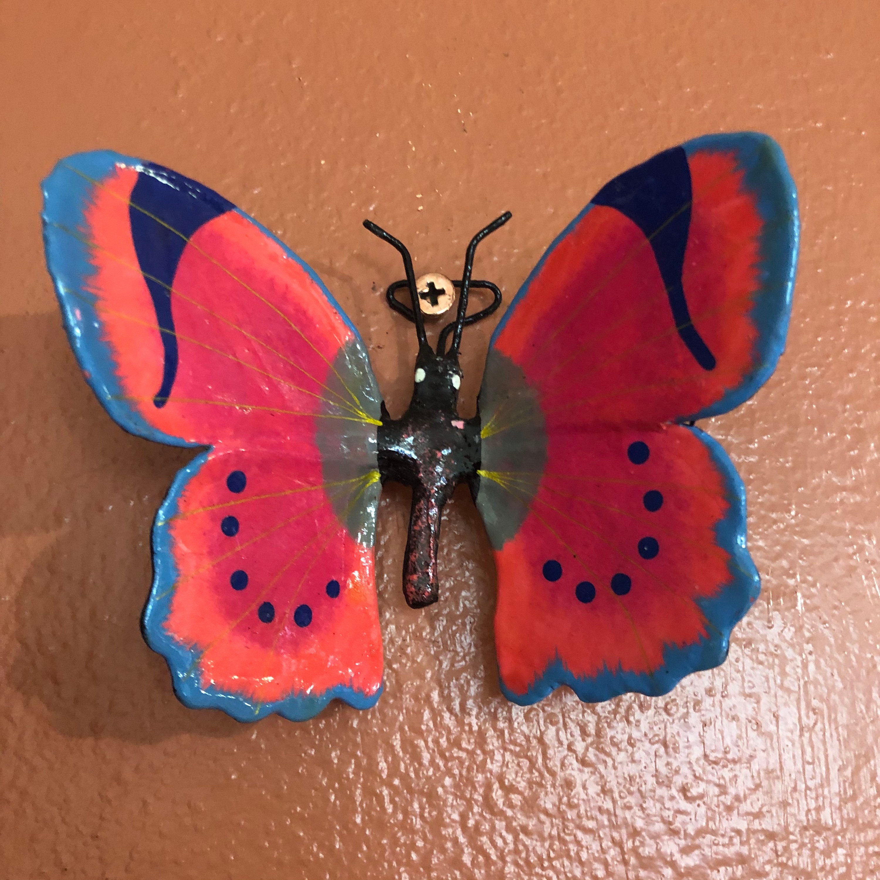 Small Paper Maché Butterfly Wall Ornament from Izamal, Yucatán, Mexico