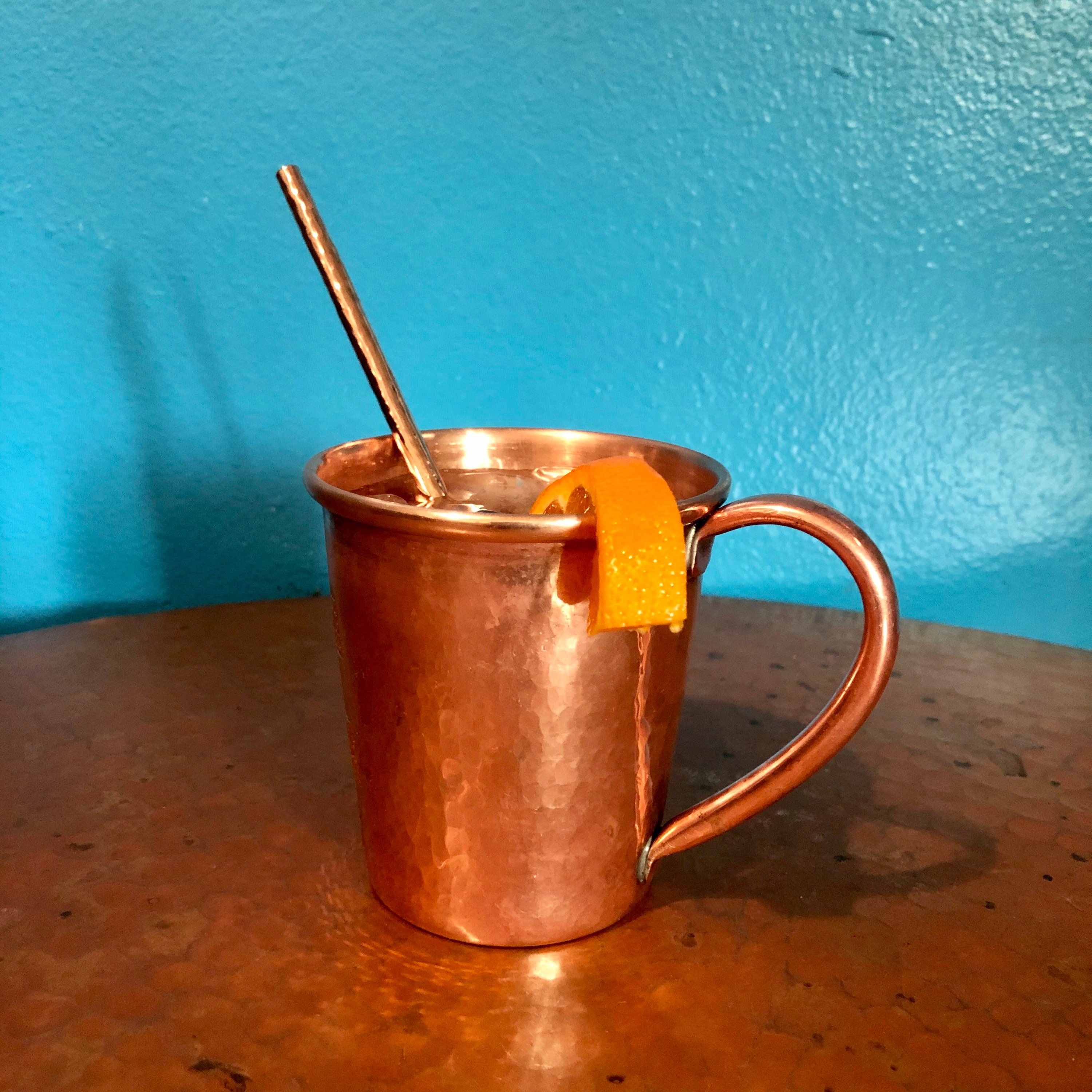 Reusable Hammered Copper Straw - 8”