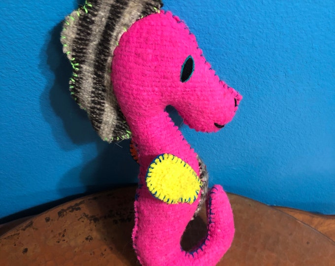 Hand Sewn Stuffed Animal Seahorse Plush Toy