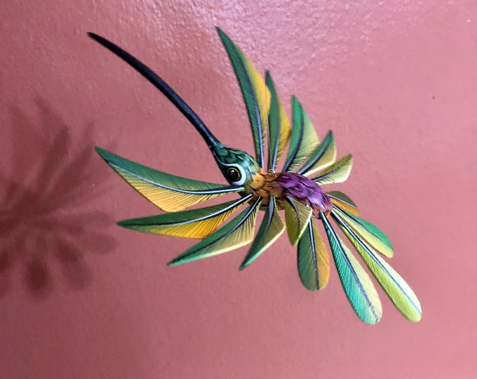 Alebrije Multicolored Hummingbird by Zeny Fuentes & Reyna Piña from Oaxaca, .