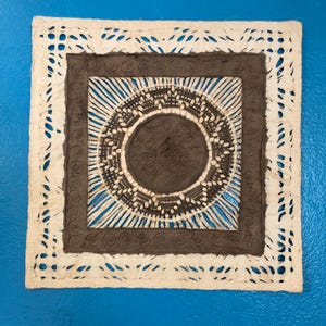 Handmade Amate Bark Paper Wall Art from Mexico (11 3/4&quot; x 11 3/4&quot;)