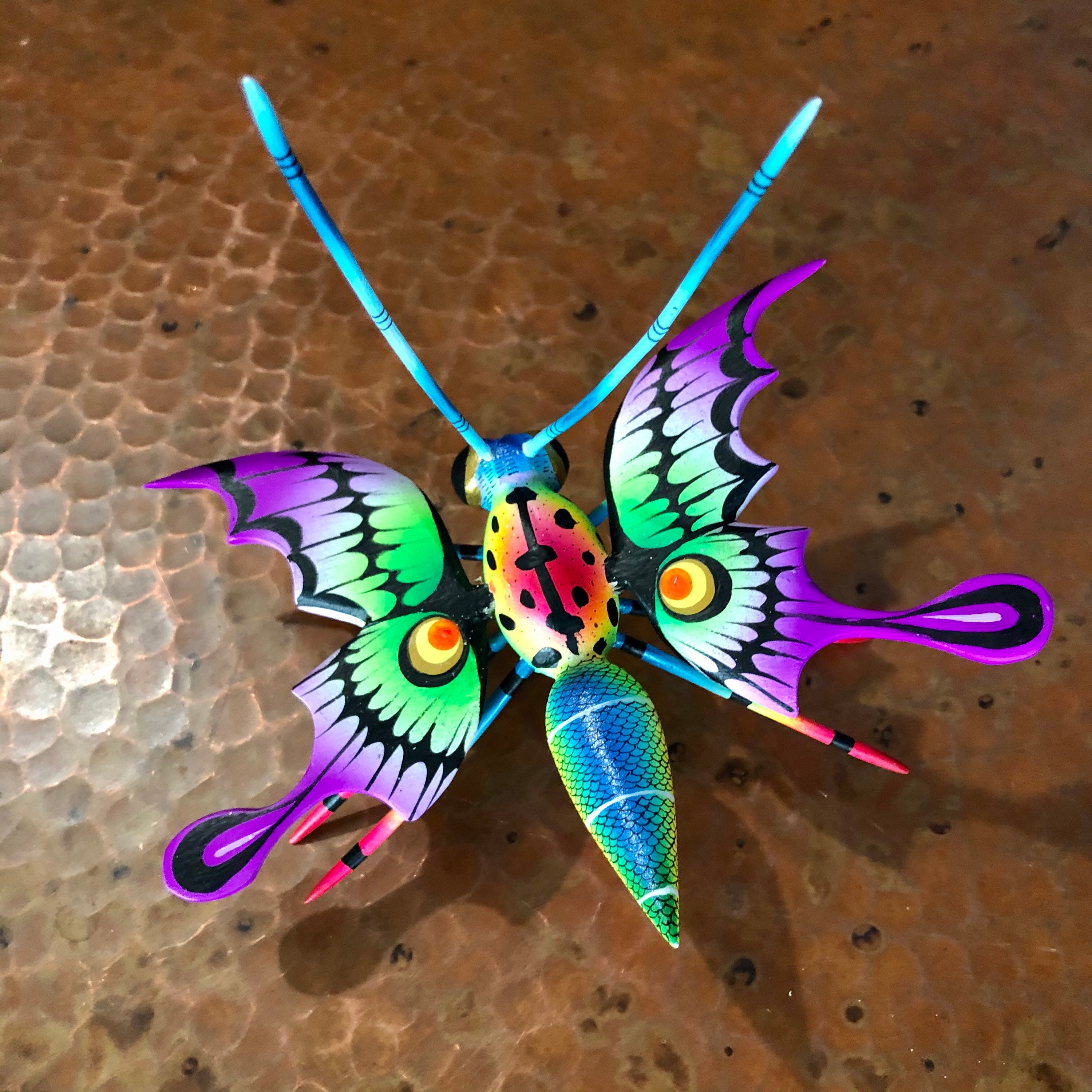 Alebrije Butterfly Handcrafted Wood Carving by Zeny Fuentes & Reyna