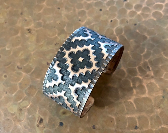 Hand Hammered Copper Cuff Bracelet with Brown Patina Finish