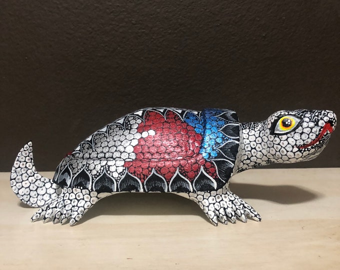 Alebrije Turtle Wood Carving by Esperanza Martinez from Oaxaca, Mexico.