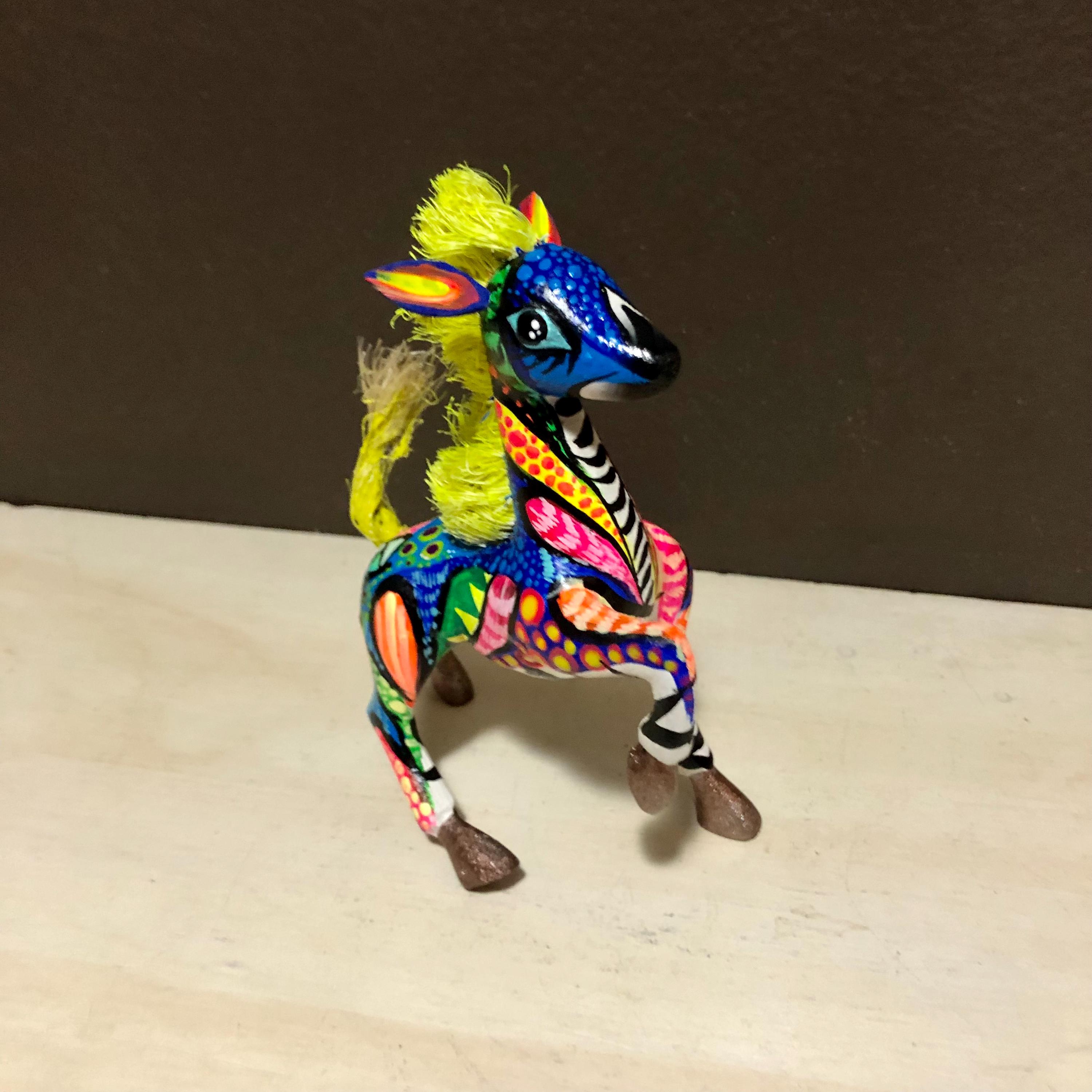 Alebrije Zebra Handcrafted Wood Carving by Esperanza Martinez from