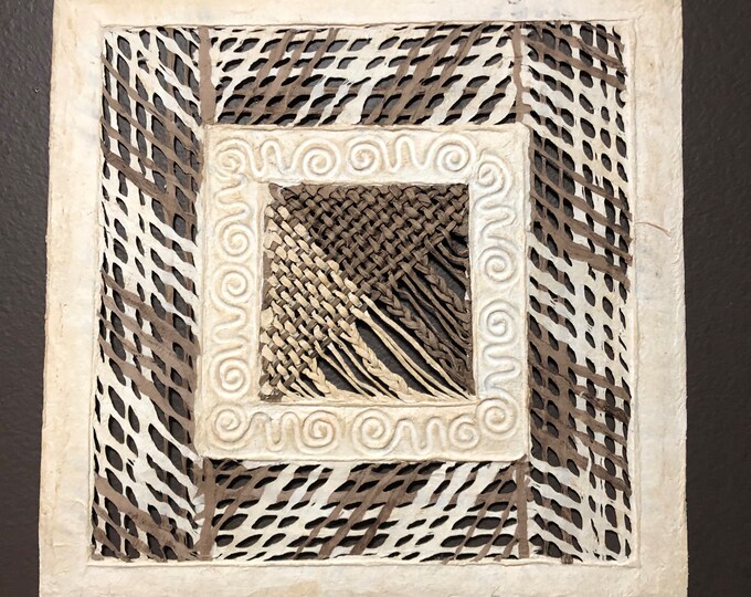 Handmade Amate Paper Wall Art from Mexico (15 1/2” x 15 1/2”)