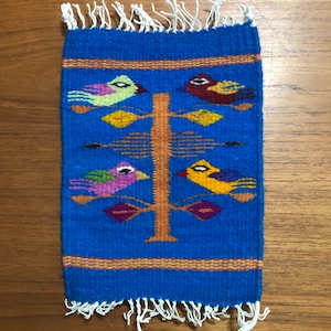 Zapotec handvävd merinoulltextil (20 x 25 cm)