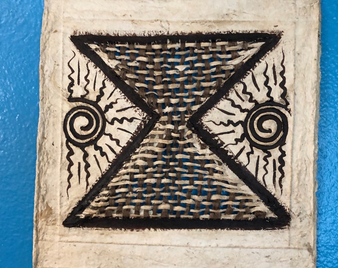 Handmade Amate Paper Wall Art from Mexico (8” x 8”)