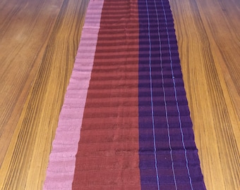 Handvävd bomullslöpare från Chiapas, Mexiko - 180 x 30 cm
