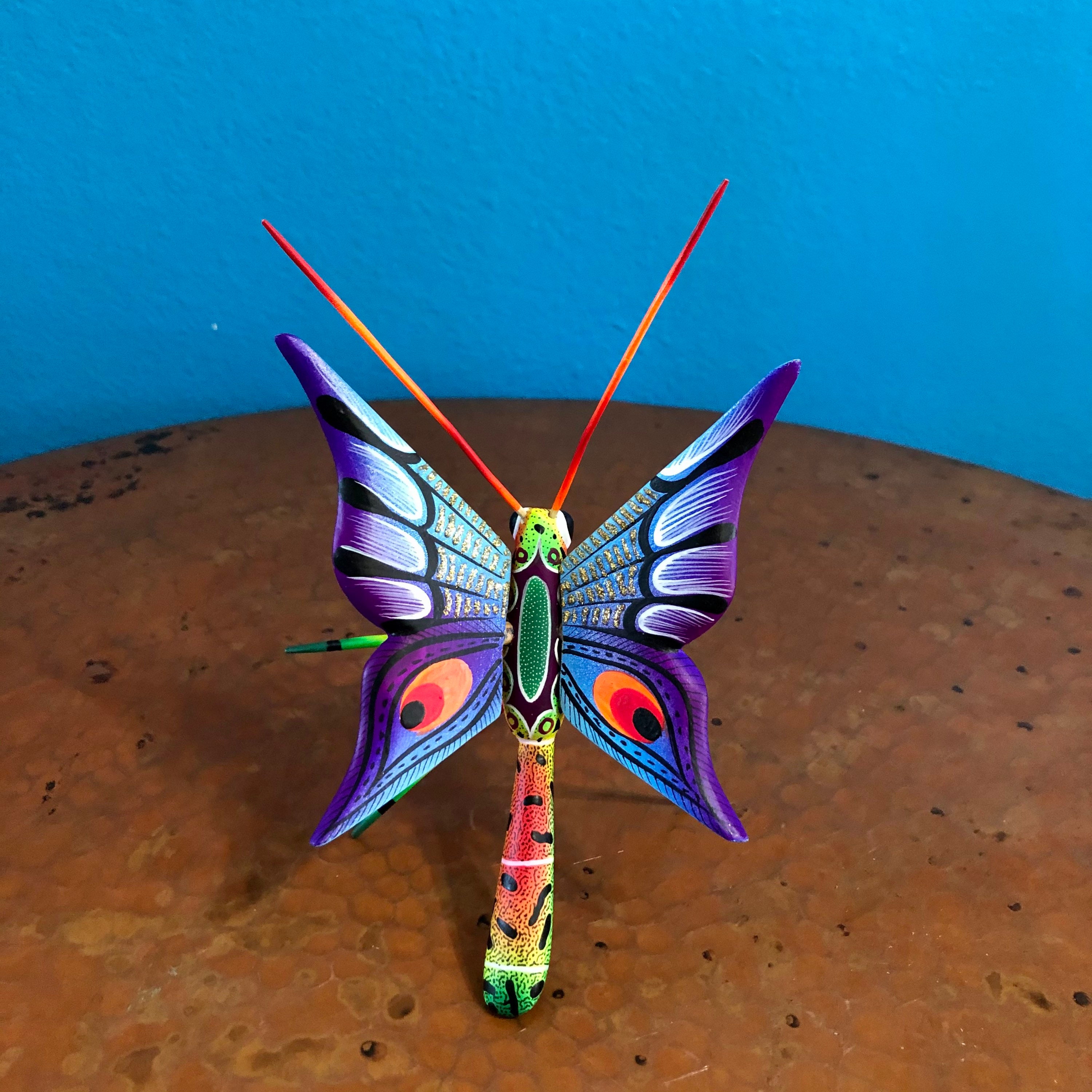 Alebrije Butterfly Handcrafted Wood Carving by Zeny Fuentes & Reyna