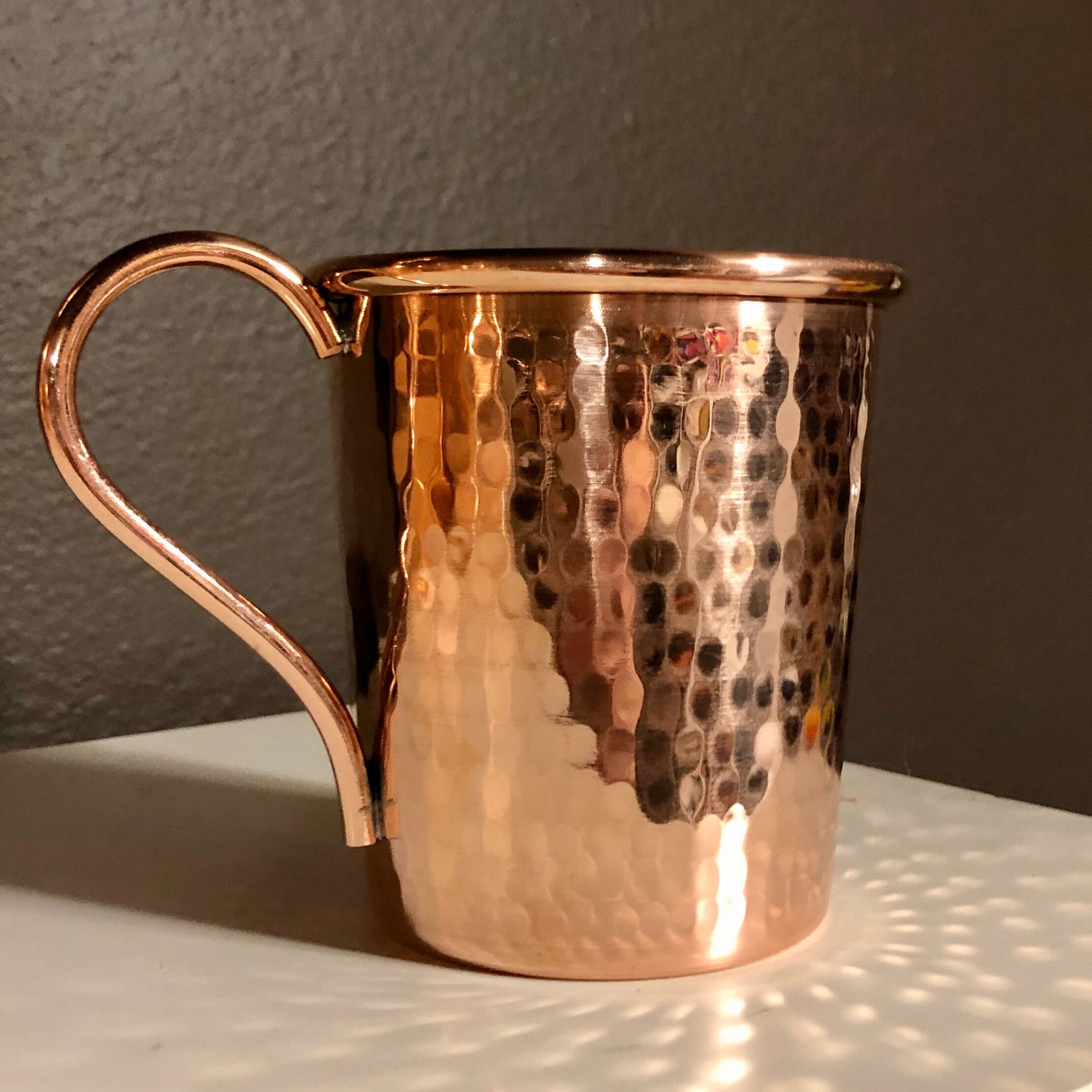 14oz Moscow Mule Hammered Copper Mug, tapered