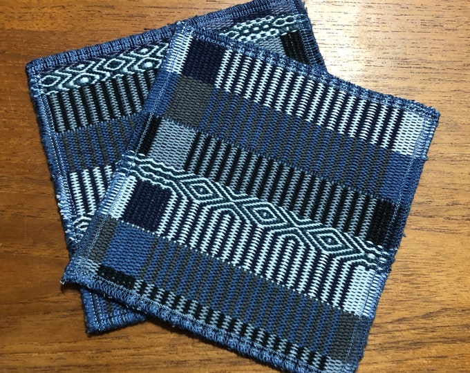 Handwoven Cotton Coaster from Otavalo, Ecuador- 5.25” x 5.25” (Set of 2)