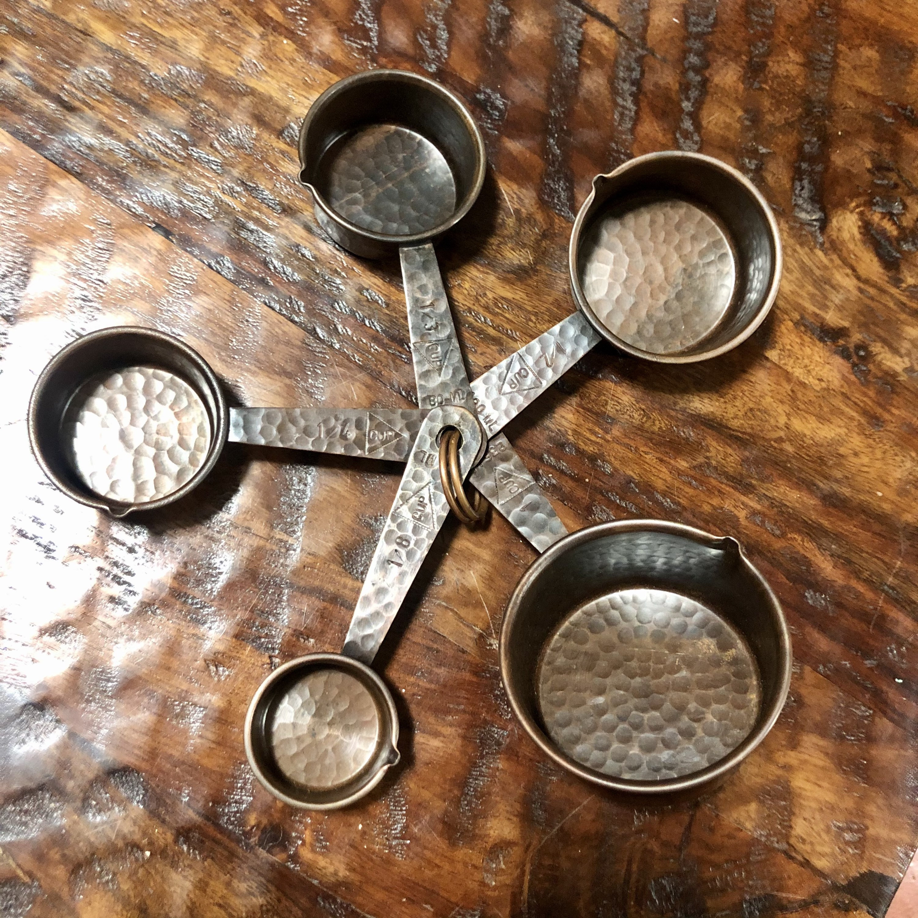 Hammered Metal Copper Measuring Cups