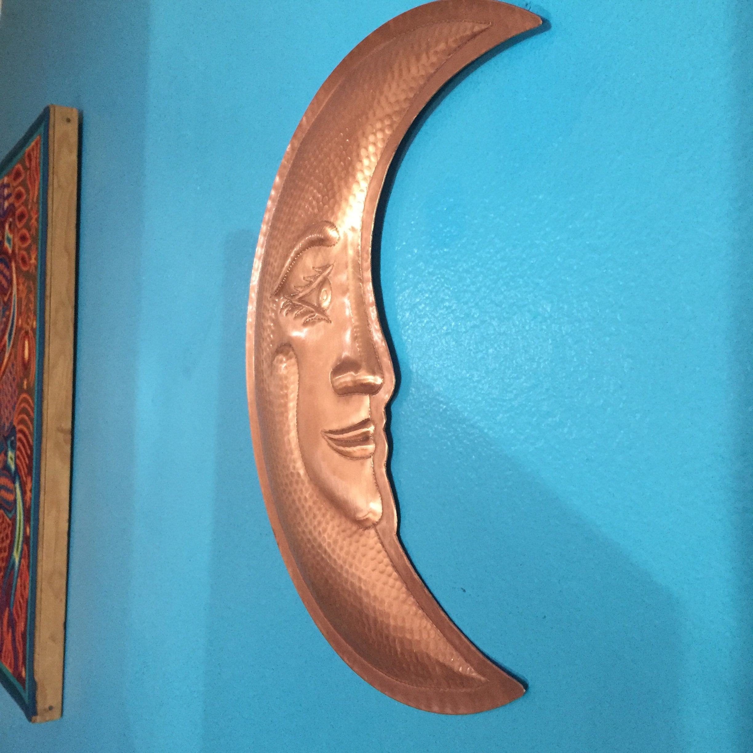 Handcrafted hammered copper 12 moon wall decor